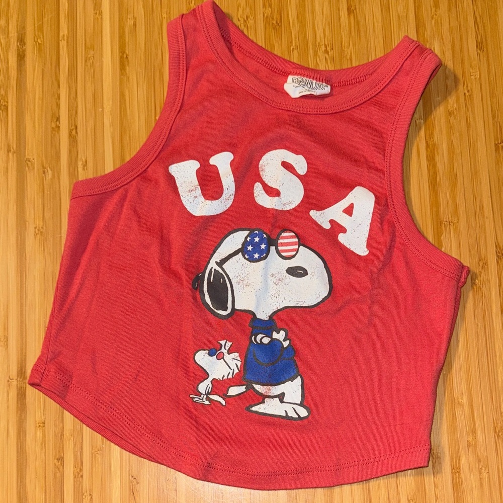 Peanuts Red Snoopy USA Tank Top